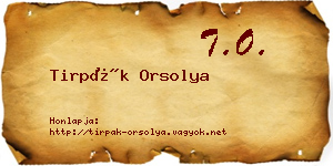 Tirpák Orsolya névjegykártya