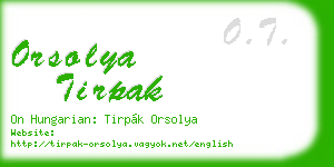 orsolya tirpak business card